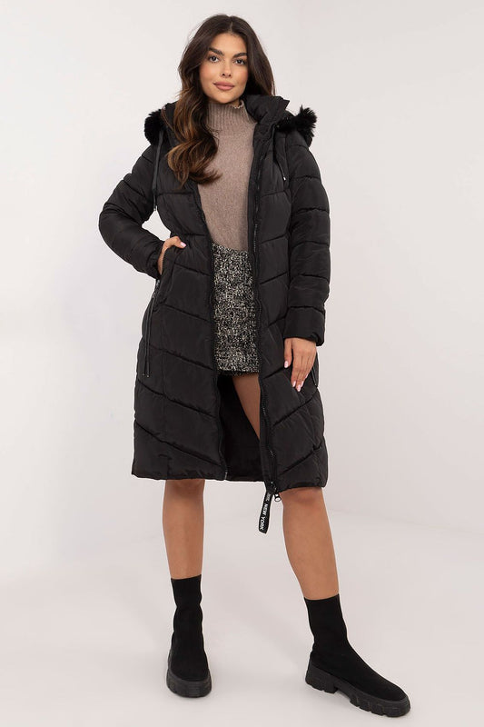 Knee-length padded jacket