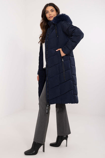 Knee-length padded jacket