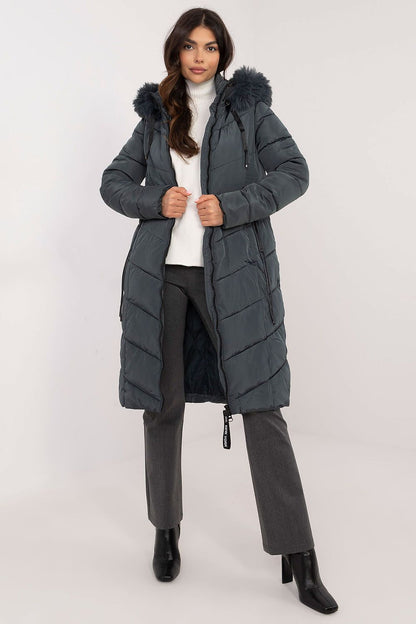 Knee-length padded jacket