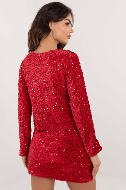 Sequin bow blouse