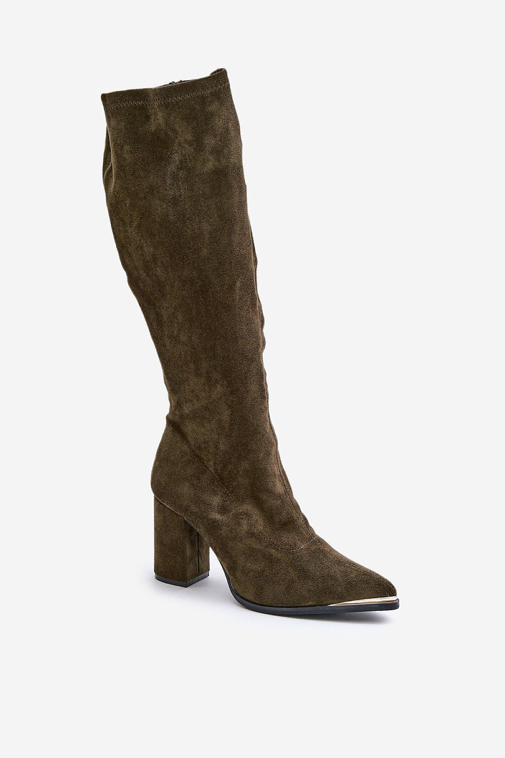 Suede pointed toe boots