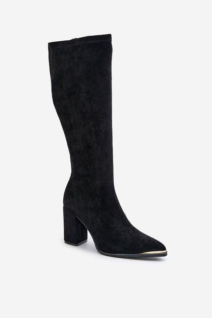 Suede pointed toe boots