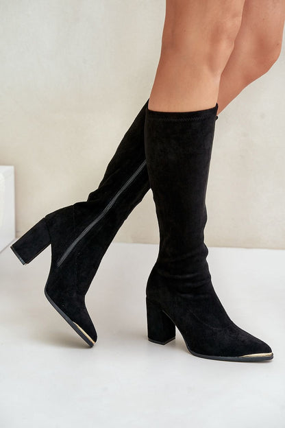 Suede pointed toe boots