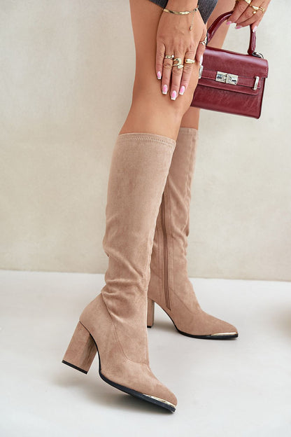 Suede pointed toe boots