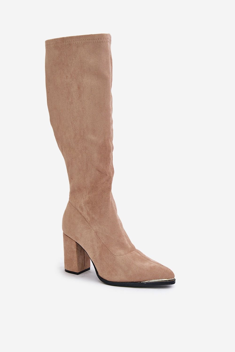 Suede pointed toe boots