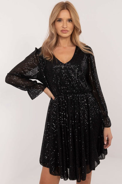 Sequin flared cut dress