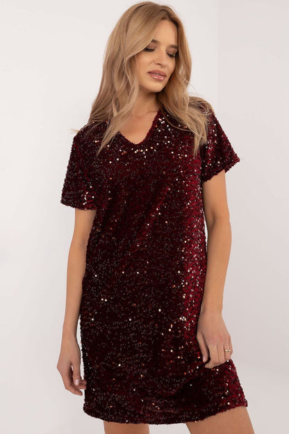 Short sequin shirt dress