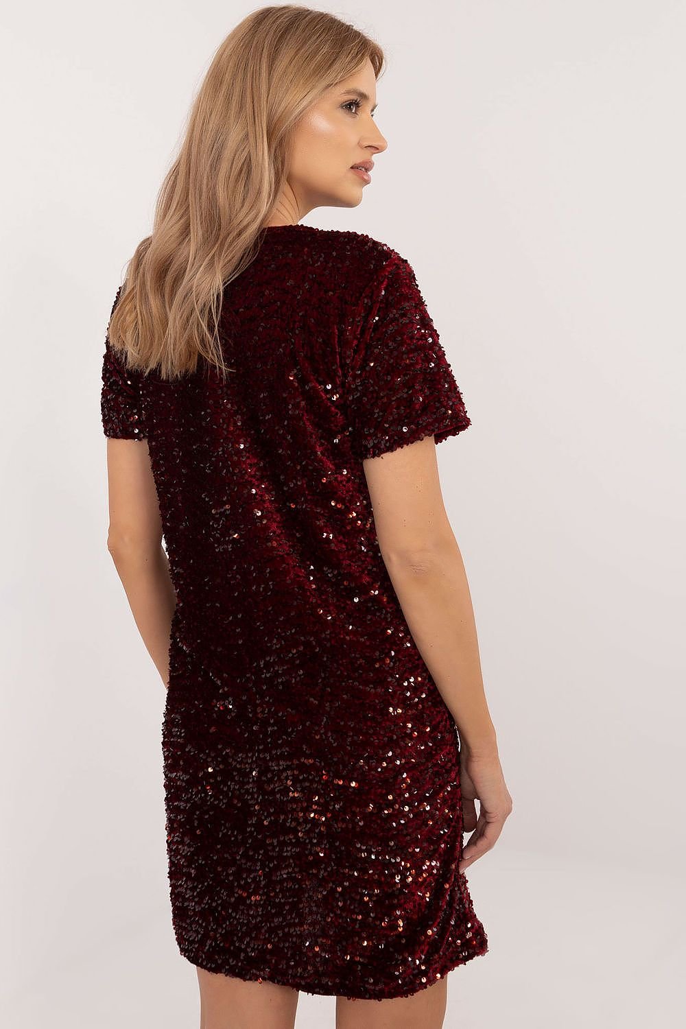 Short sequin shirt dress