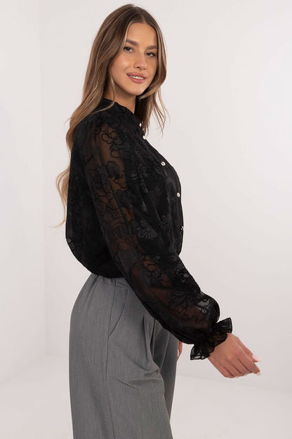 Embroidered buff sleeve top