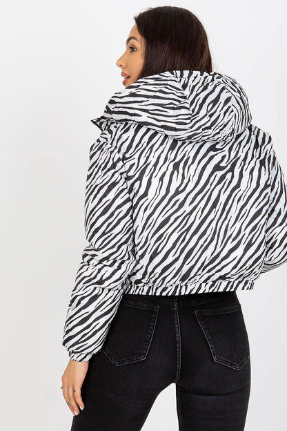 Zippered jacket extra short zebra