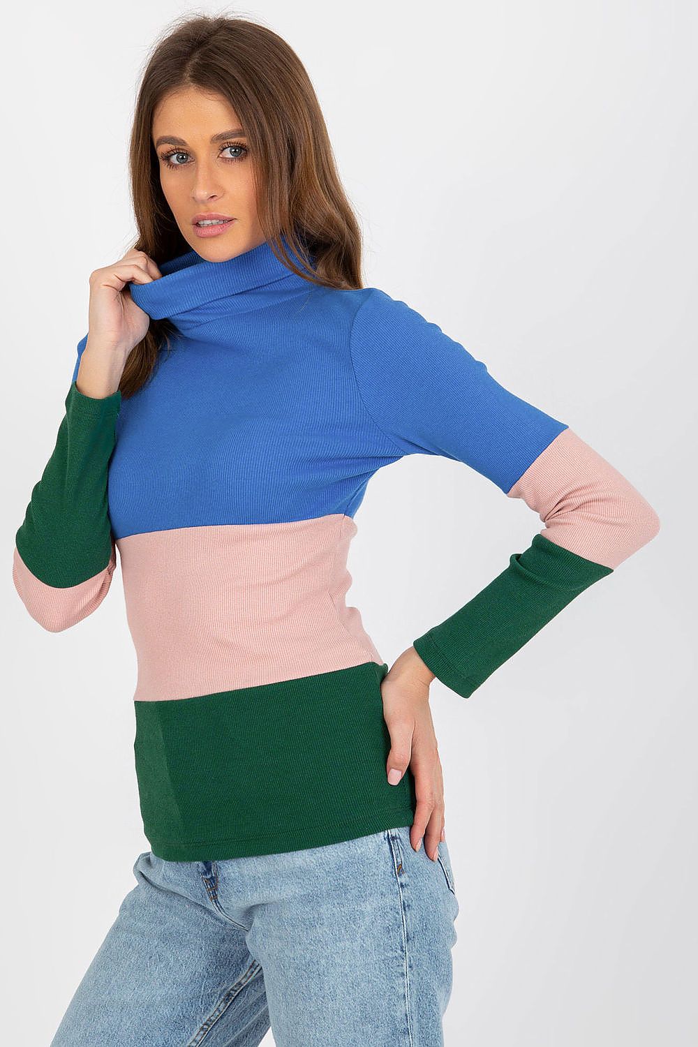 Colorblock turtleneck