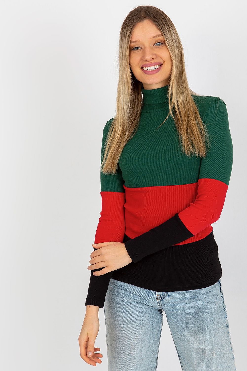 Colorblock turtleneck