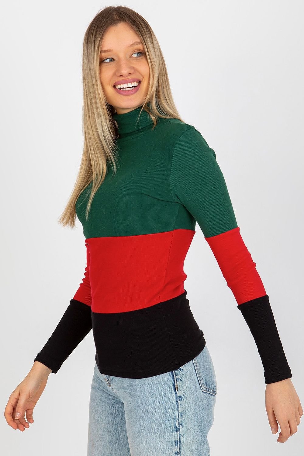 Colorblock turtleneck