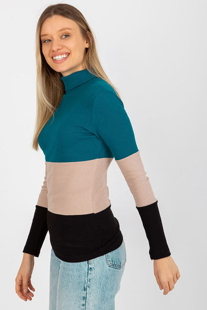 Colorblock turtleneck