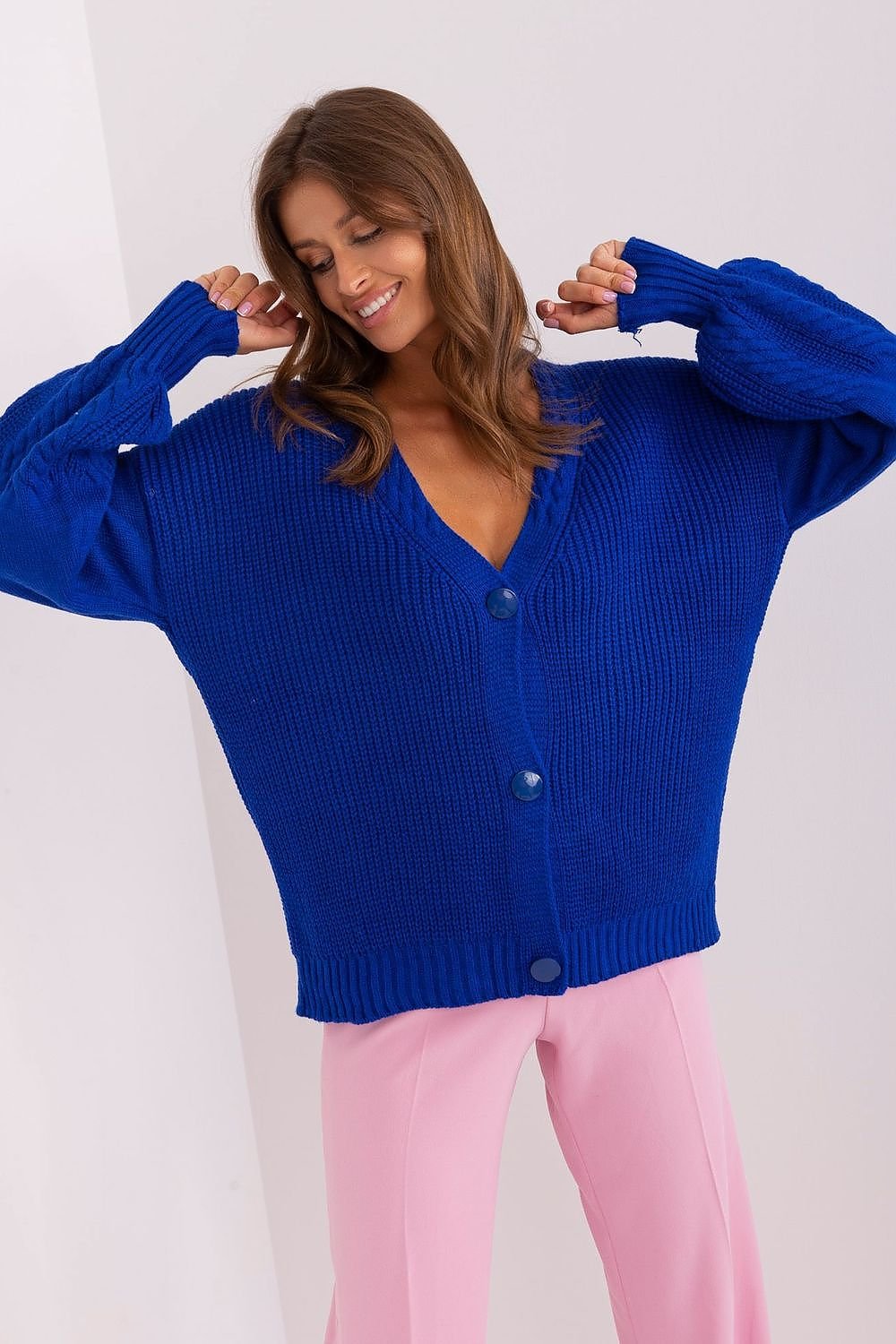 Buff sleeves cardigan