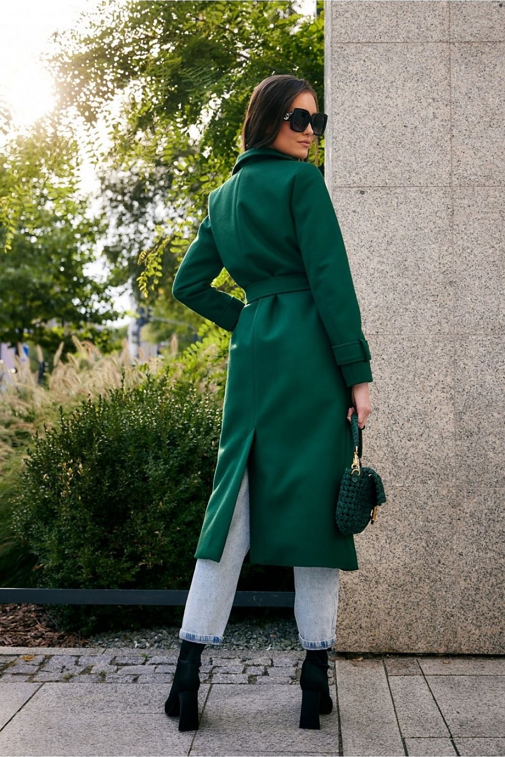 Long coat with belt