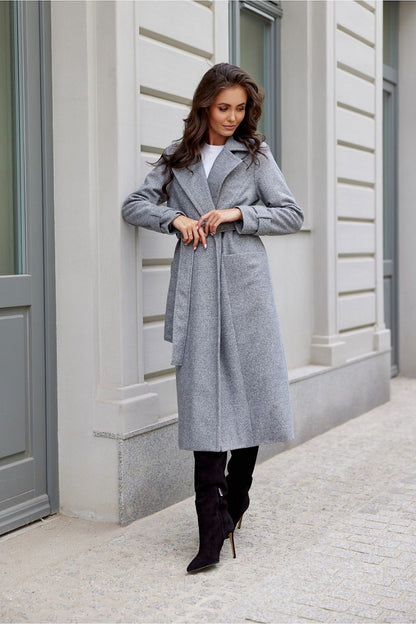 Long coat with belt