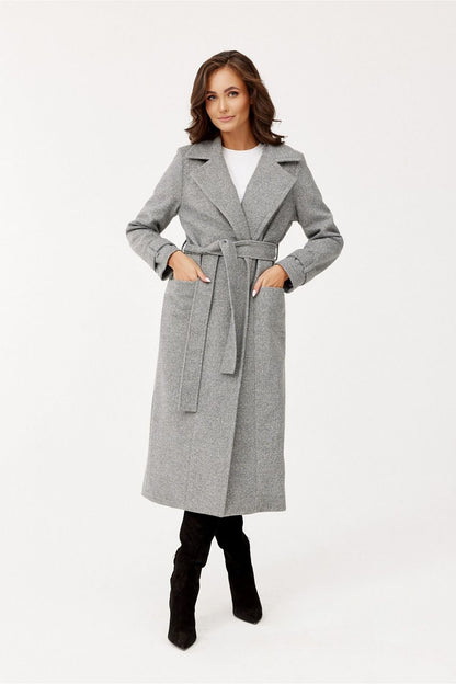 Long coat with belt