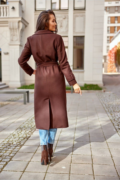 Long coat with belt